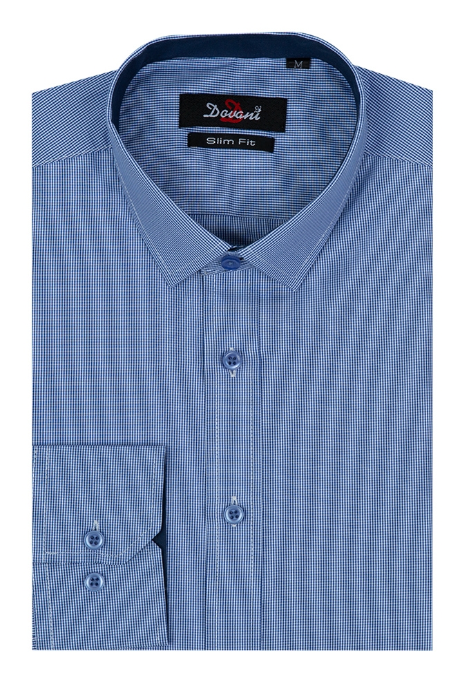 Imagine Camasa slim bleumarin carouri 9745-6