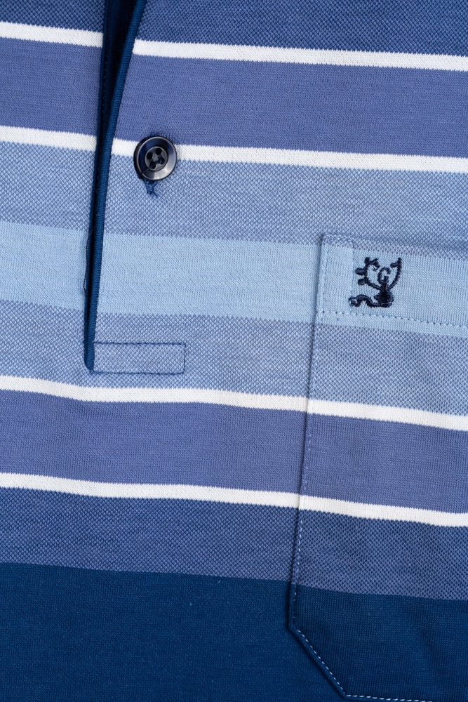 Imagine Tricou gri petrol cu dungi bleu B2114-1