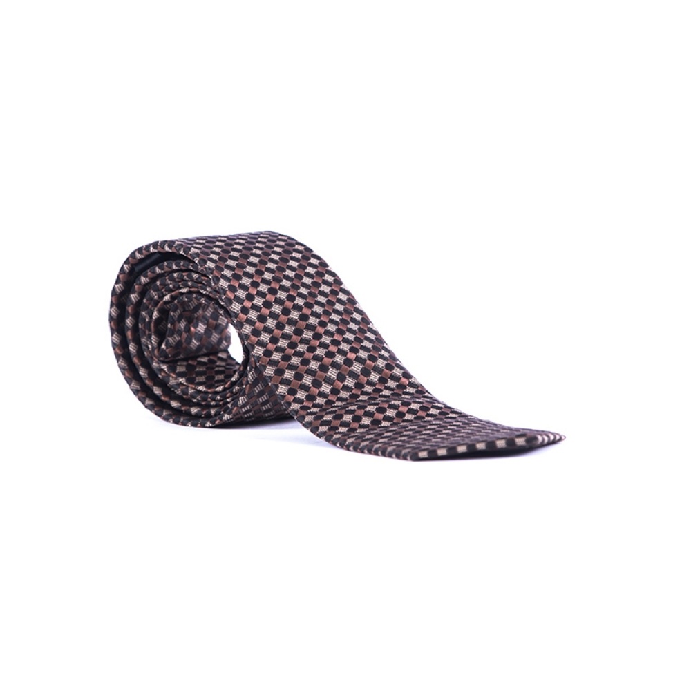 Imagine Cravata neagra cu model bronz