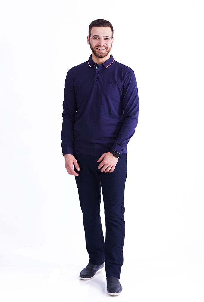 Imagine Tricou maneca lunga bleumarin 211-1