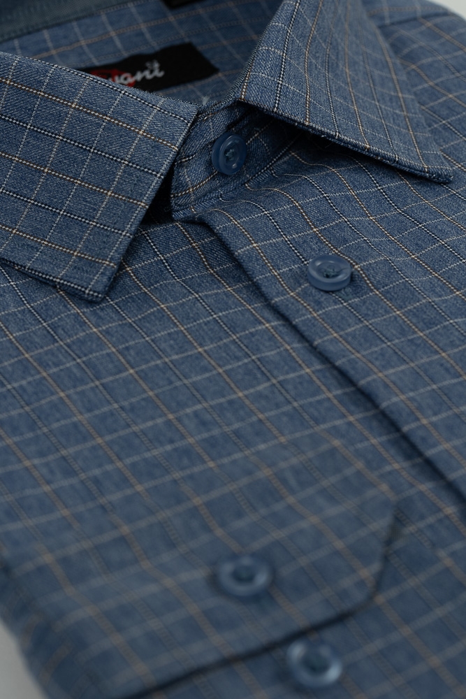 Imagine Camasa clasica bleu carouri B191-53