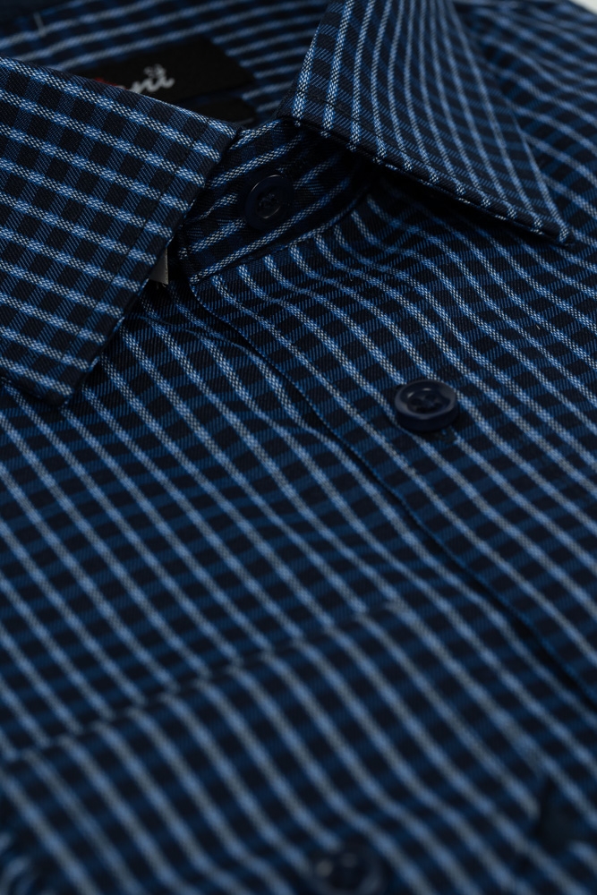 Imagine Camasa slim bleumarin in carouri A9165-44