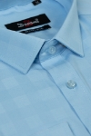 Imagine Camasa slim bleu cu patrate texturate in tesatura L35239-2