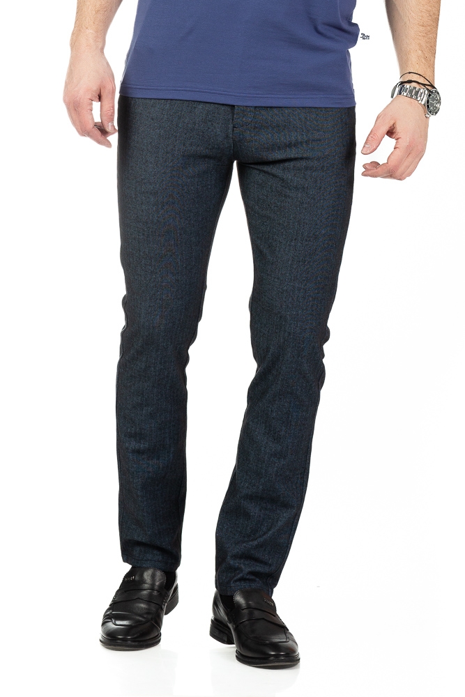 Imagine Pantaloni regular albastru inchis R303-2