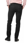 Imagine Pantaloni slim negri cu carouri S304-1