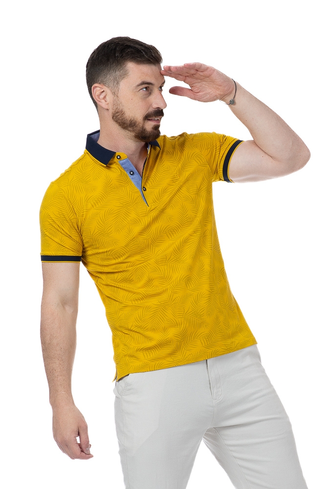 Imagine Tricou galben cu frunze P23302S-1