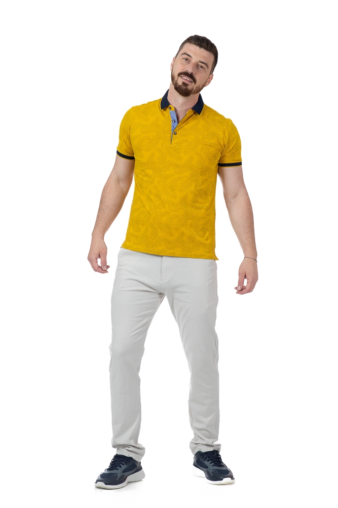 Imagine Tricou galben cu frunze P23302S-1