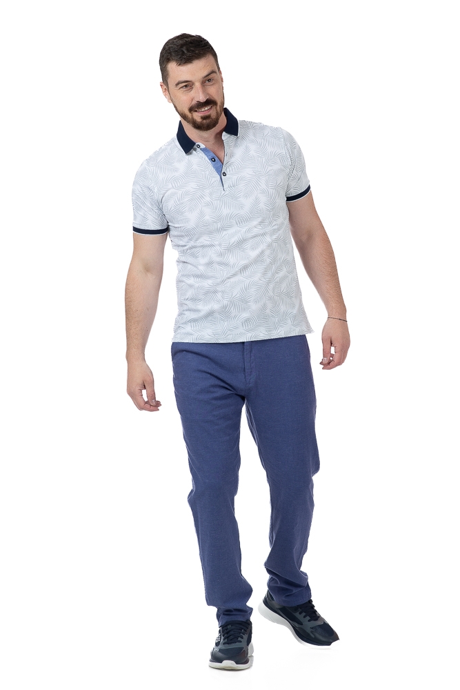 Imagine Tricou alb cu frunze P23302S-3