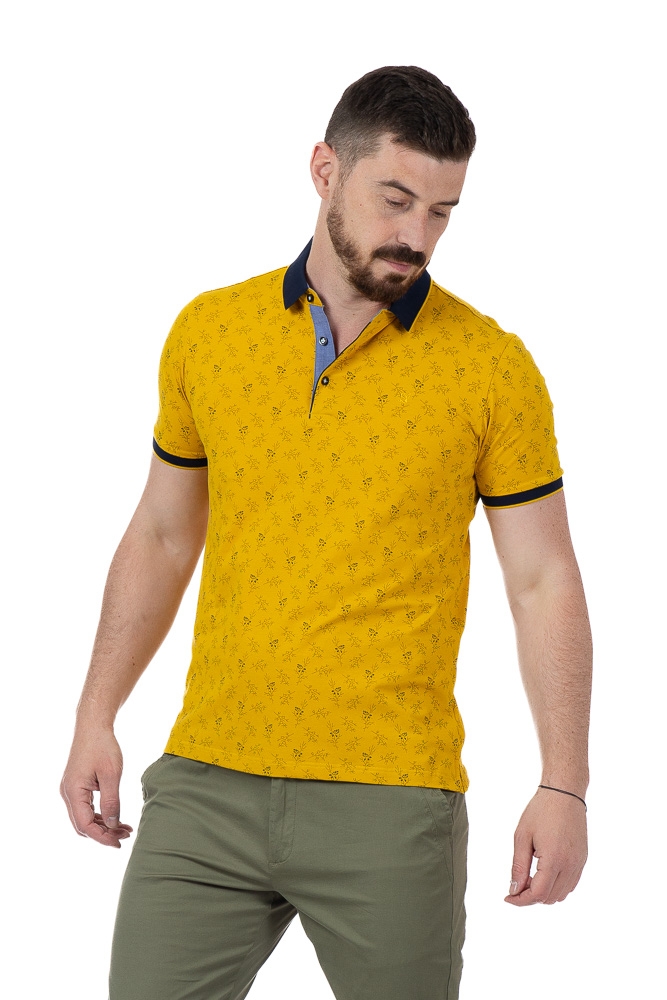 Imagine Tricou galben cu flori P23305S-2