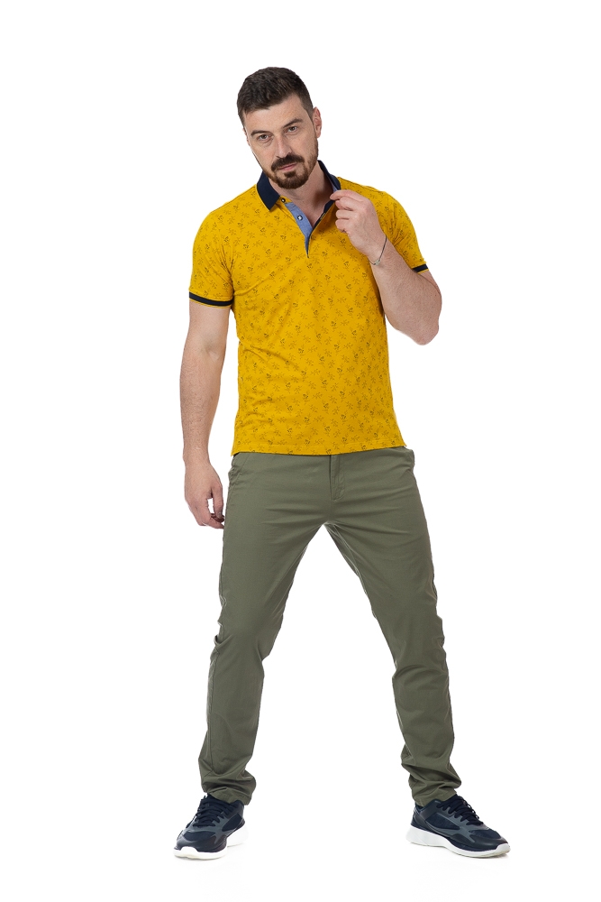 Imagine Tricou galben cu flori P23305S-2