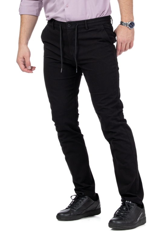 Imagine Pantalon slim negru S557-7