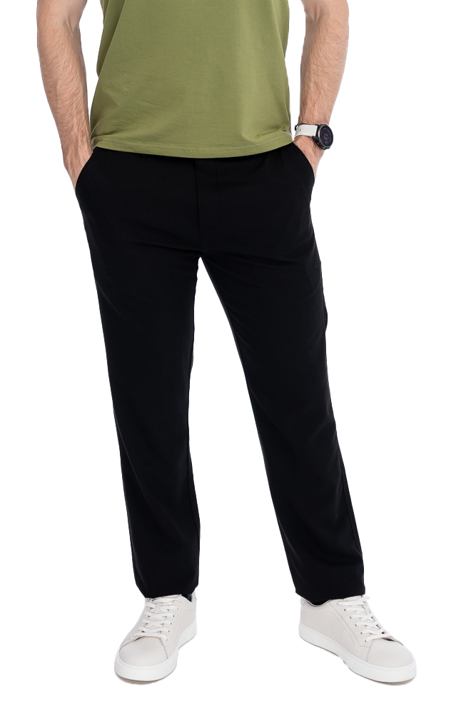 Imagine Pantalon regular negru R618-1