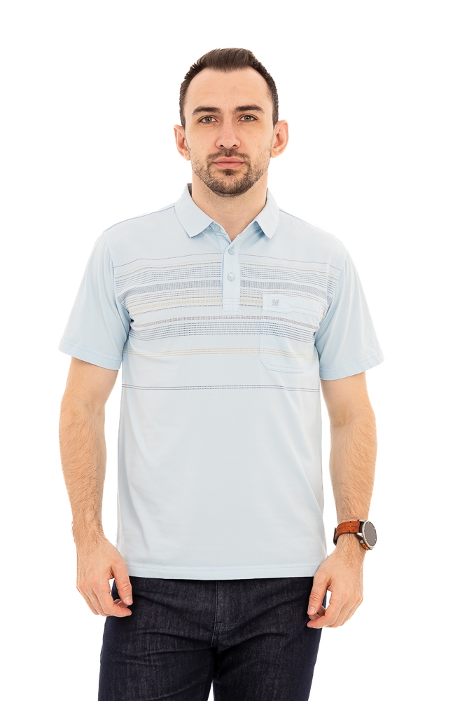 Imagine Tricou bleu cu linii punctate 8208