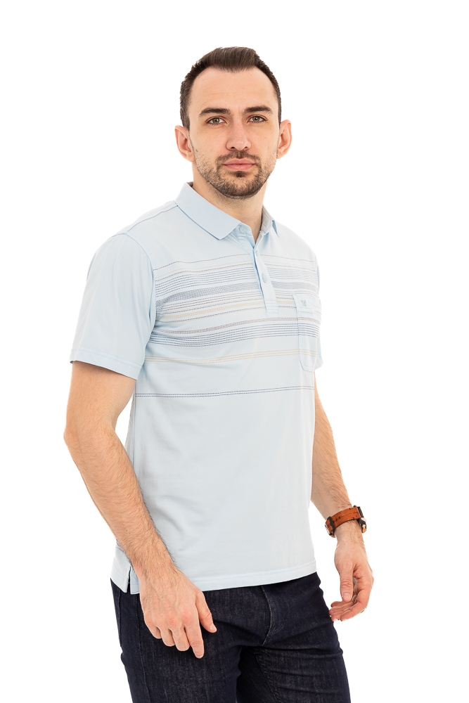 Imagine Tricou bleu cu linii punctate 8208