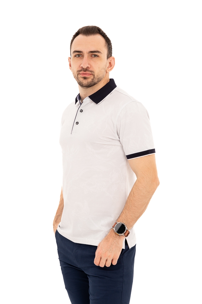 Imagine Tricou alb cu flori P26016S