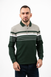 Imagine Tricou verde padure cu dungi albe si verde oliv GL001L-3
