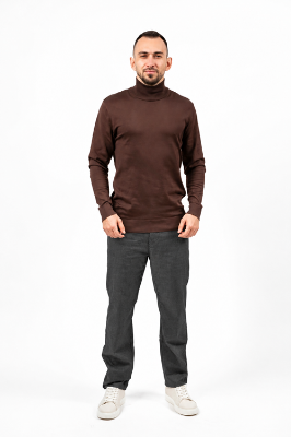 Imagine Pantalon regular negru pepit R739-9