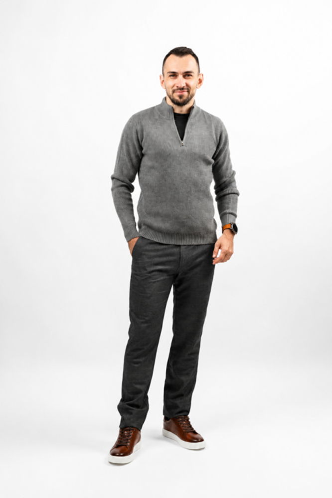 Imagine Pantalon slim negru S732 black