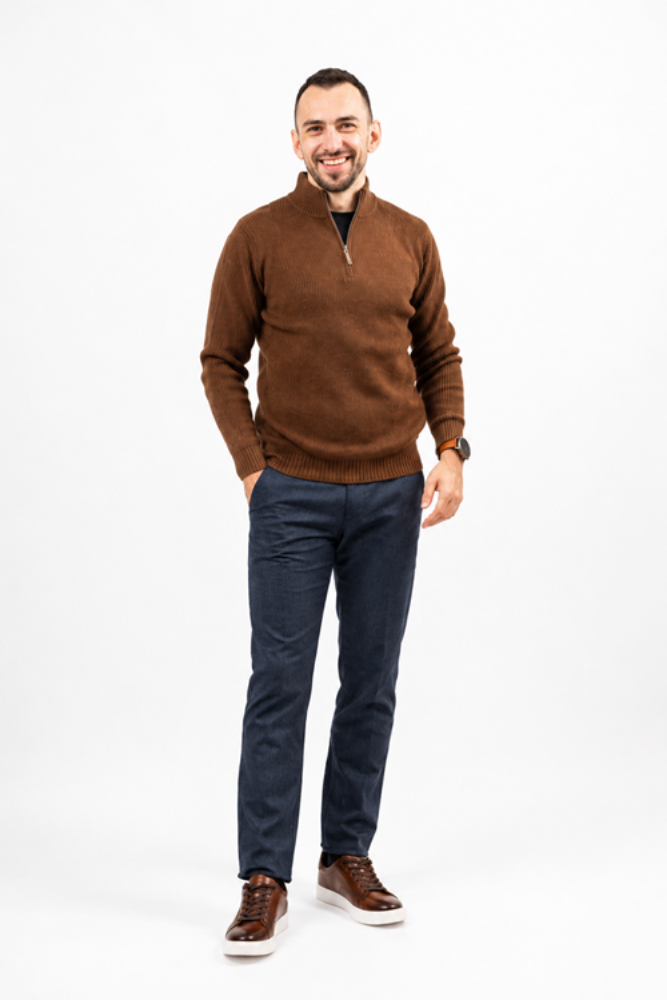 Imagine Pantalon slim bleumarin pepit S731-8