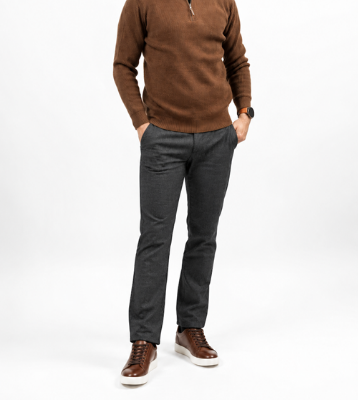 Imagine Pantalon slim negru pepit S731-9